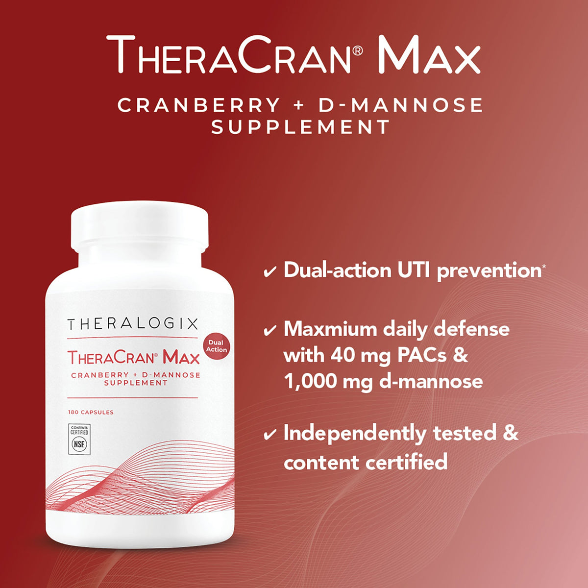 TheraCran® Max Cranberry & D-Mannose Supplement